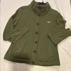 Hollister Kids Forest Green Button-Up Jacket
